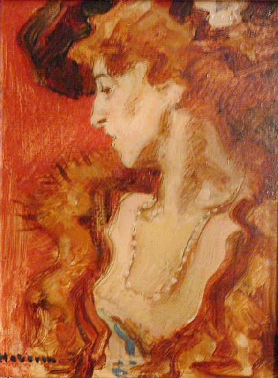 unknow artist The Red Lady or The Lady in Red. Germany oil painting art